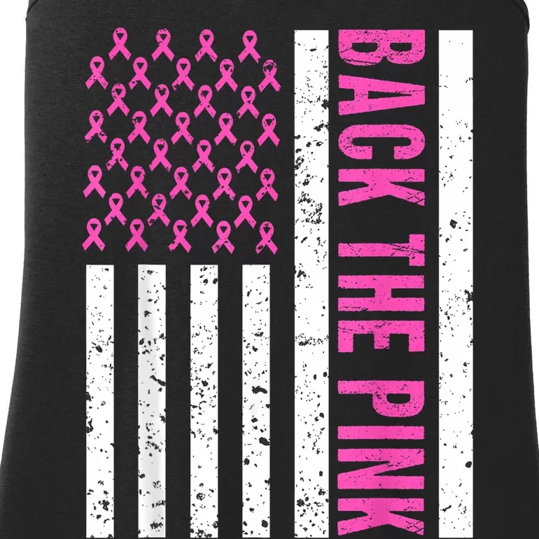 Back The Breast Cancer Awareness Flag Ladies Essential Tank