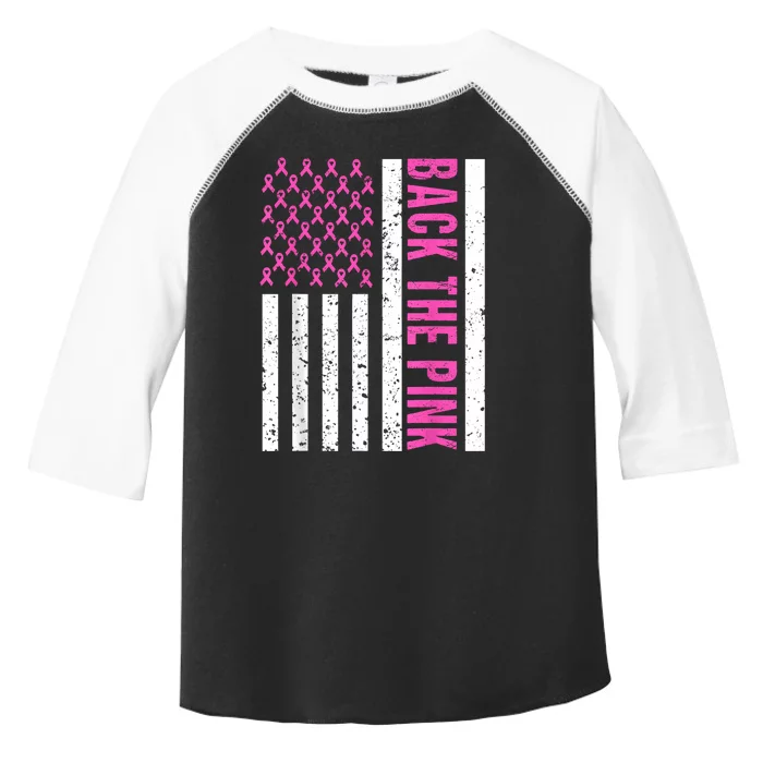 Back The Breast Cancer Awareness Flag Toddler Fine Jersey T-Shirt