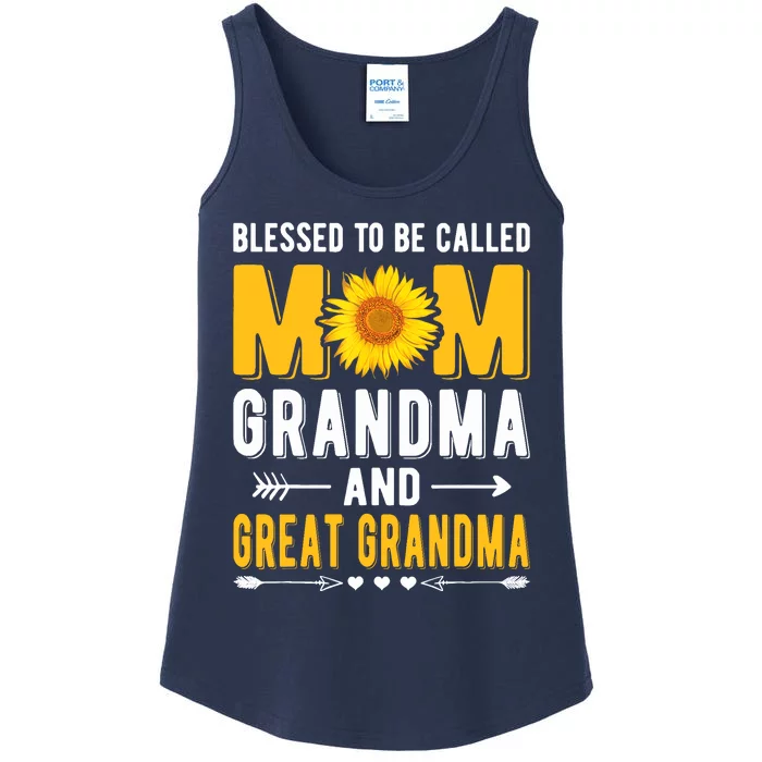 Blessed To Be Called Mom Grandma Great Grandma Mothers Day Ladies Essential Tank