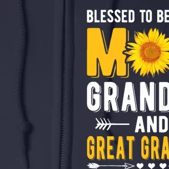 Blessed To Be Called Mom Grandma Great Grandma Mothers Day Full Zip Hoodie