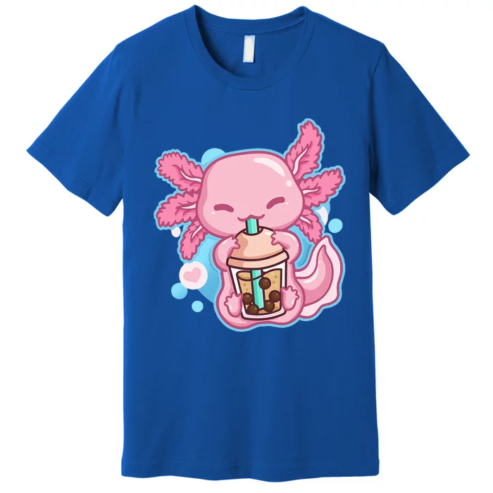 Boba Tea Bubble Tea Milk Tea Anime Axolotl Premium T-Shirt