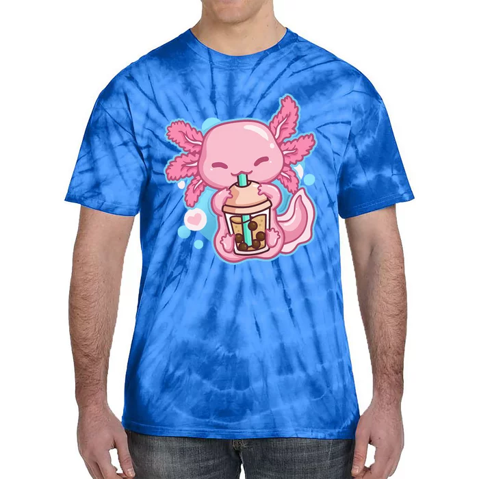 Boba Tea Bubble Tea Milk Tea Anime Axolotl Tie-Dye T-Shirt