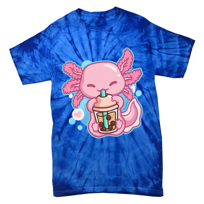 Boba Tea Bubble Tea Milk Tea Anime Axolotl Tie-Dye T-Shirt