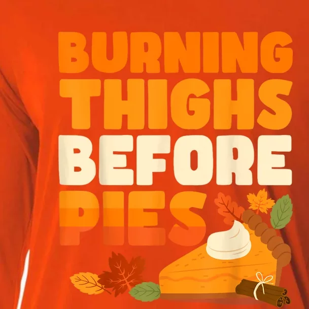 Burning Thighs Before Pies Thanksgiving Turkey Running Trot Cooling Performance Long Sleeve Crew