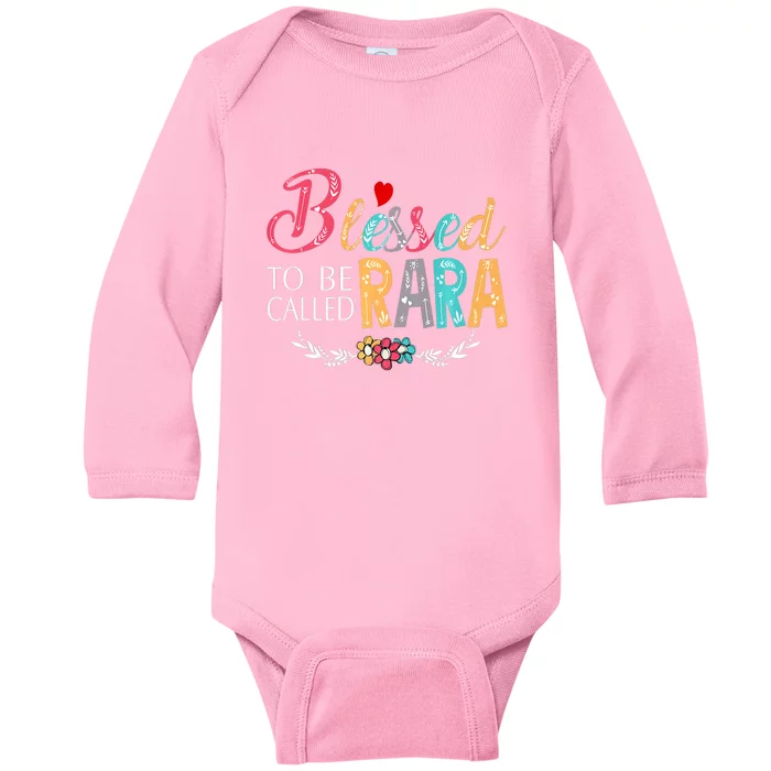 Blessed To Be Called Rara Colorful Art Baby Long Sleeve Bodysuit