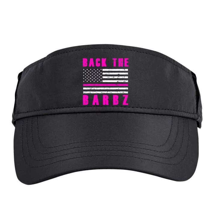 Back The Barbz Flag Love Barbs 4th Of July Adult Drive Performance Visor