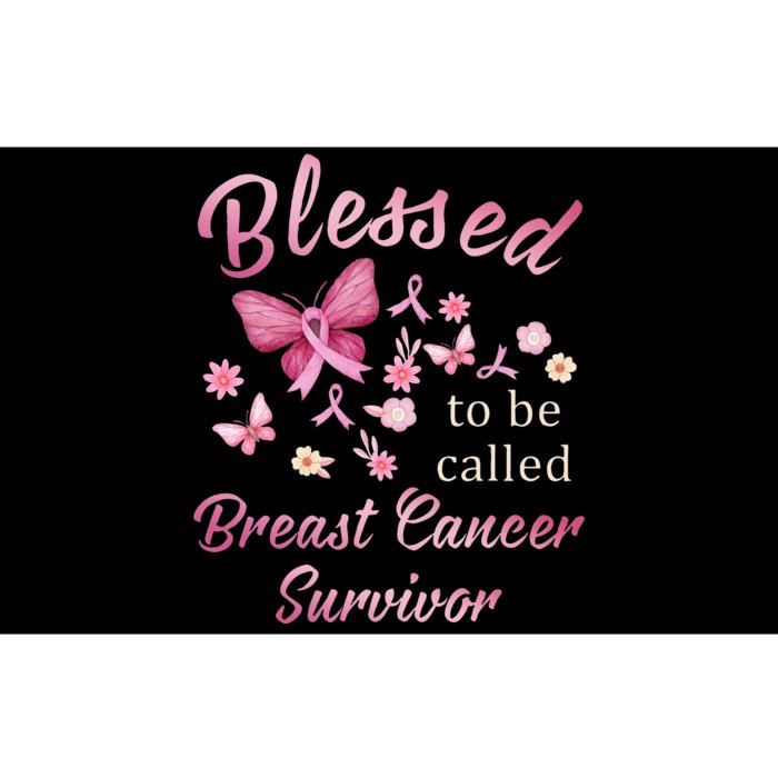 Blessed To Be Called Breast Cancer Survivor Pink Butterfly Bumper Sticker