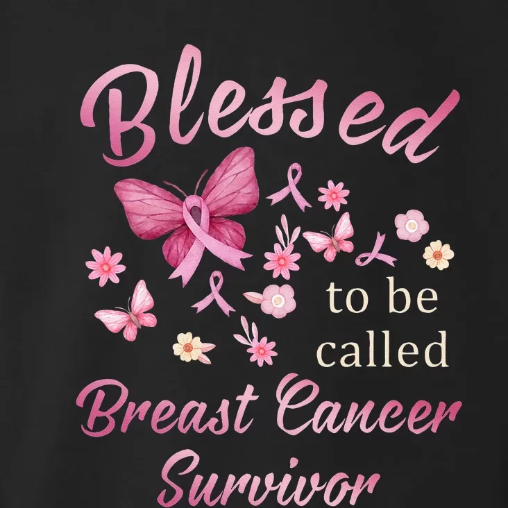 Blessed To Be Called Breast Cancer Survivor Pink Butterfly Toddler Hoodie