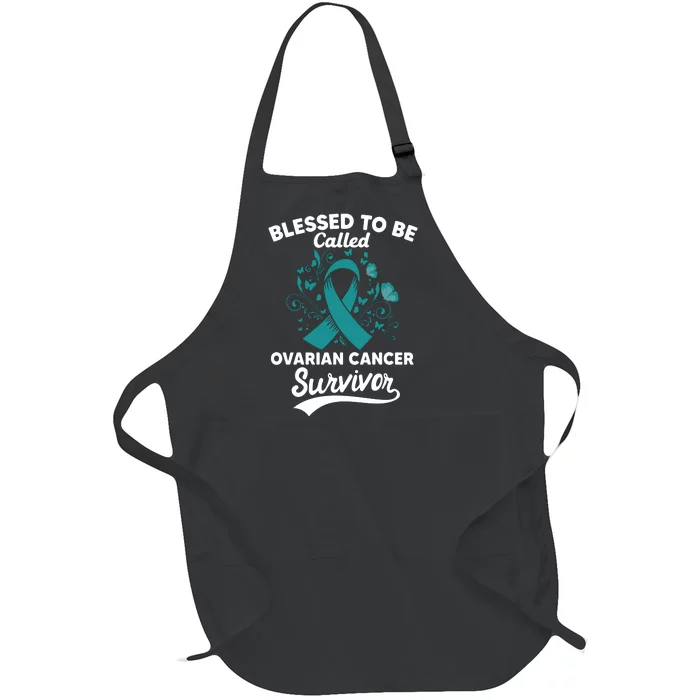 Blessed To Be Called Ovarian Cancer Survivor Awareness Long Sleeve Full-Length Apron With Pocket