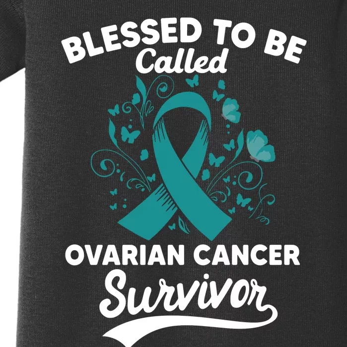 Blessed To Be Called Ovarian Cancer Survivor Awareness Long Sleeve Baby Bodysuit