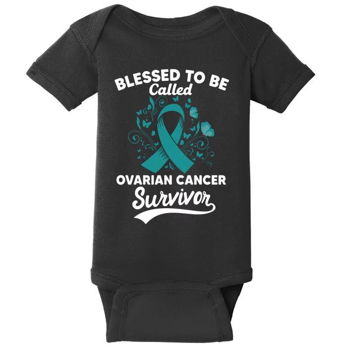 Blessed To Be Called Ovarian Cancer Survivor Awareness Long Sleeve Baby Bodysuit