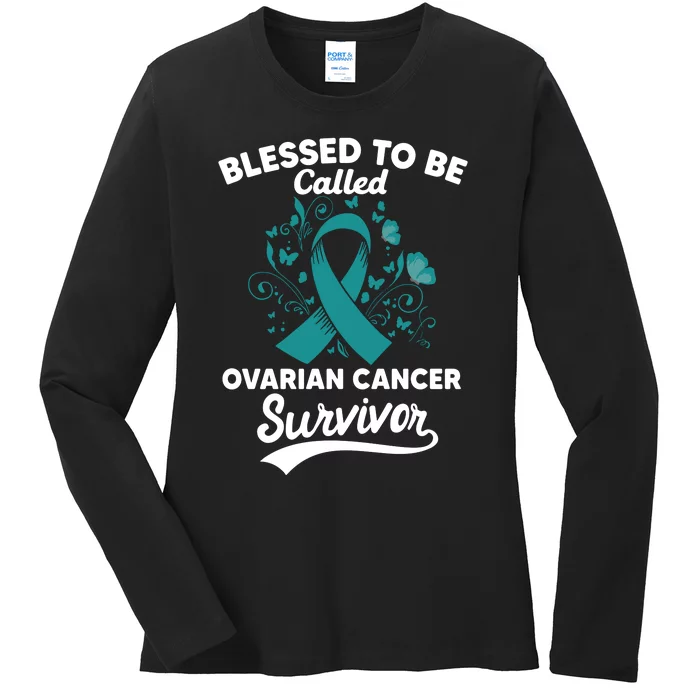 Blessed To Be Called Ovarian Cancer Survivor Awareness Long Sleeve Ladies Long Sleeve Shirt