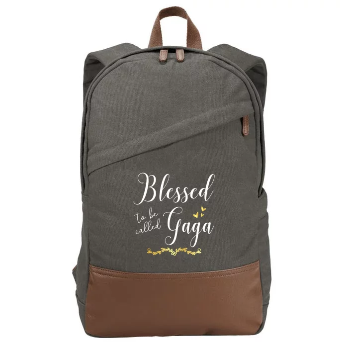 Blessed To Be Called Gaga Gift Grandma Gift Cotton Canvas Backpack