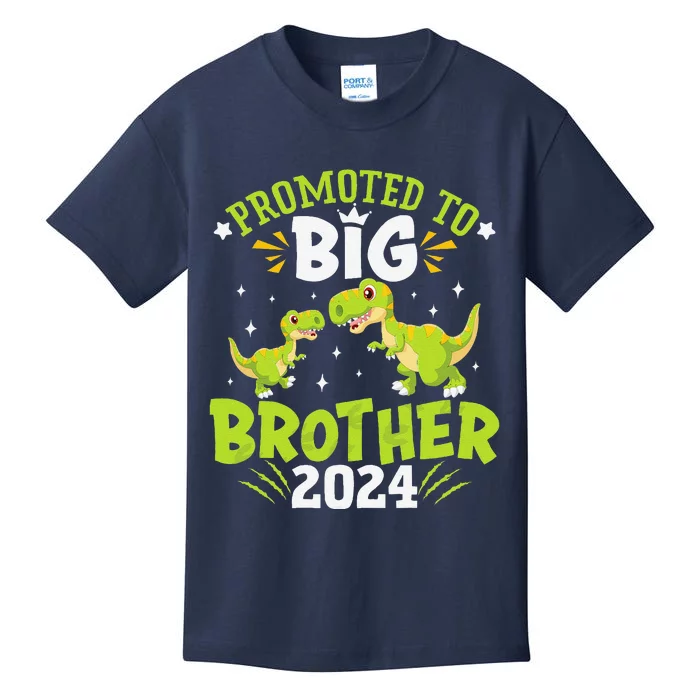 Boypromoted To Big Brother 2024 Dinosaur Trex Kids T-Shirt