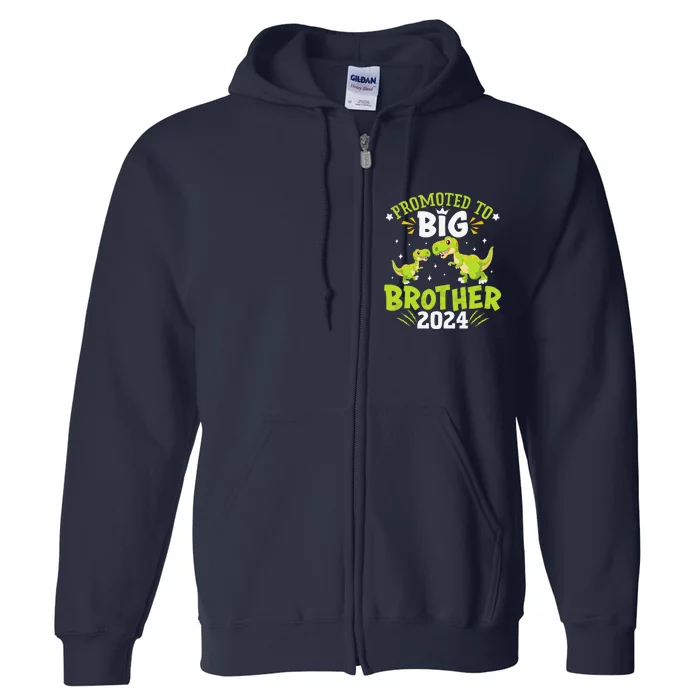 Boypromoted To Big Brother 2024 Dinosaur Trex Full Zip Hoodie