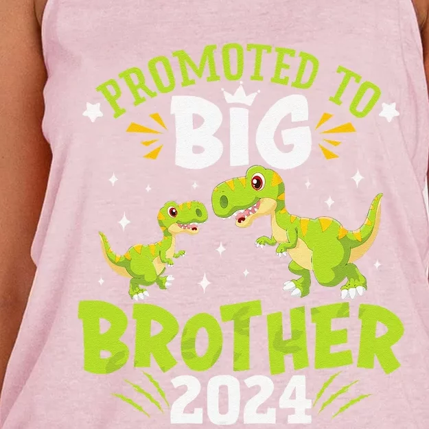 Boypromoted To Big Brother 2024 Dinosaur Trex Women's Knotted Racerback Tank