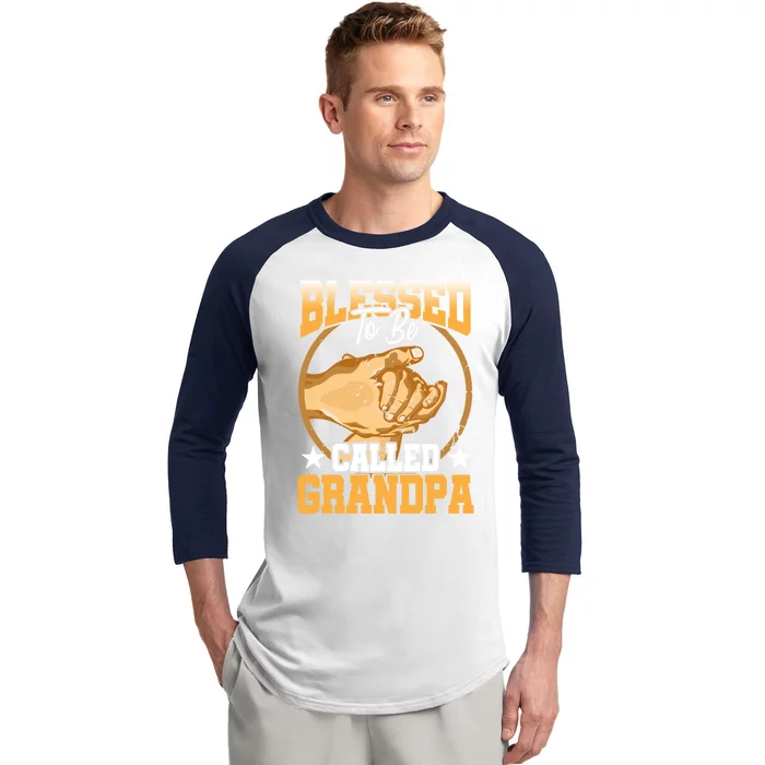 Blessed To Be Called Grandpa Fathers Day Grandfather Great Gift Baseball Sleeve Shirt