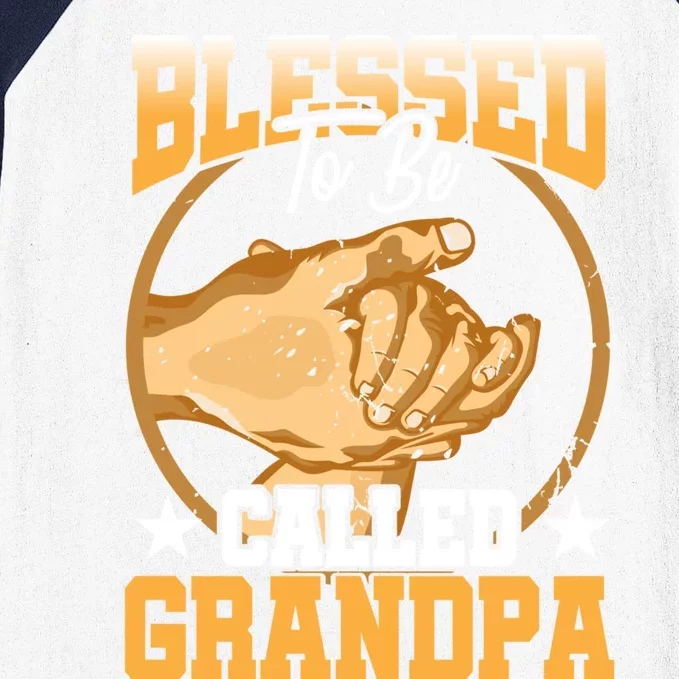 Blessed To Be Called Grandpa Fathers Day Grandfather Great Gift Baseball Sleeve Shirt