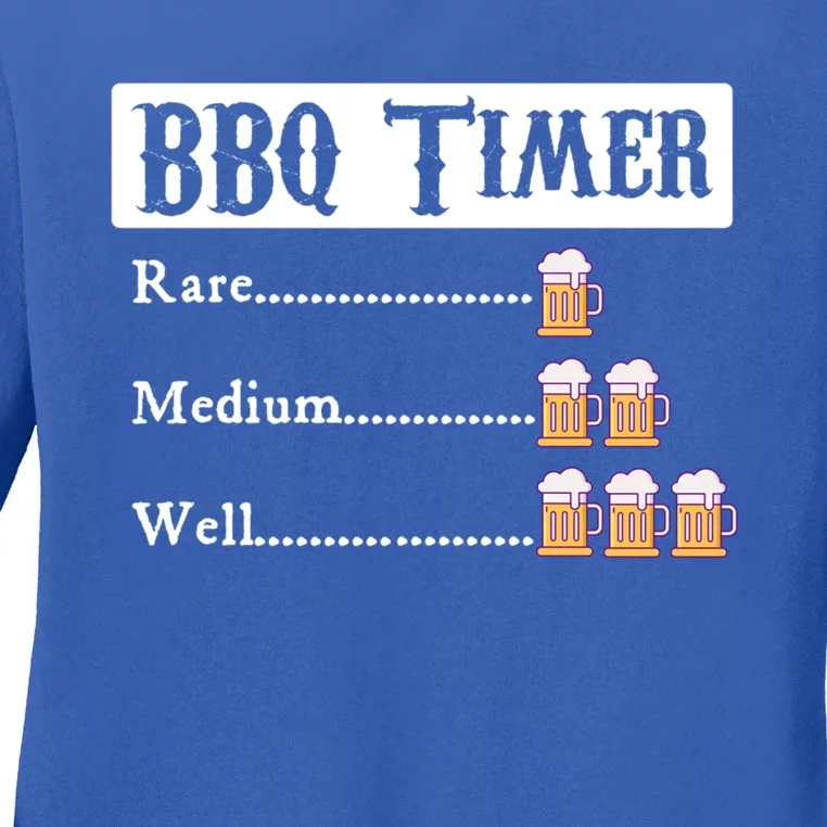 Bbq Timer Barbecue Gift Ladies Long Sleeve Shirt