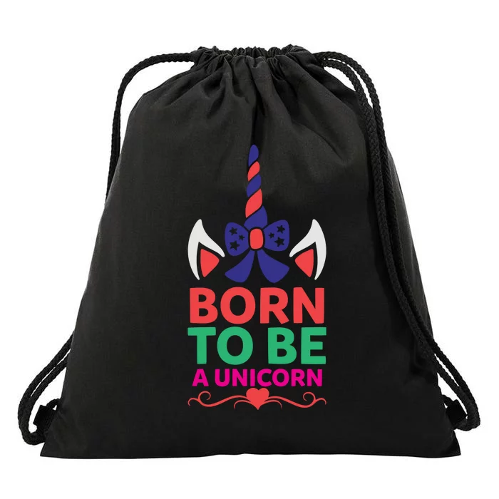 Born To Be A Unicorn Drawstring Bag