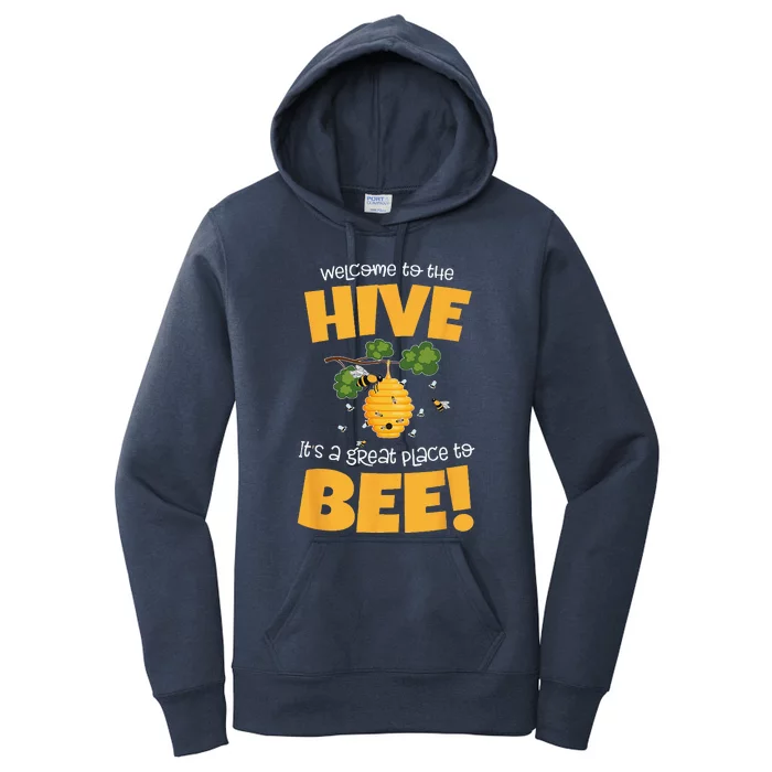 Bee Theme Back To School For Teachers Welcome To The Hive Women's Pullover Hoodie