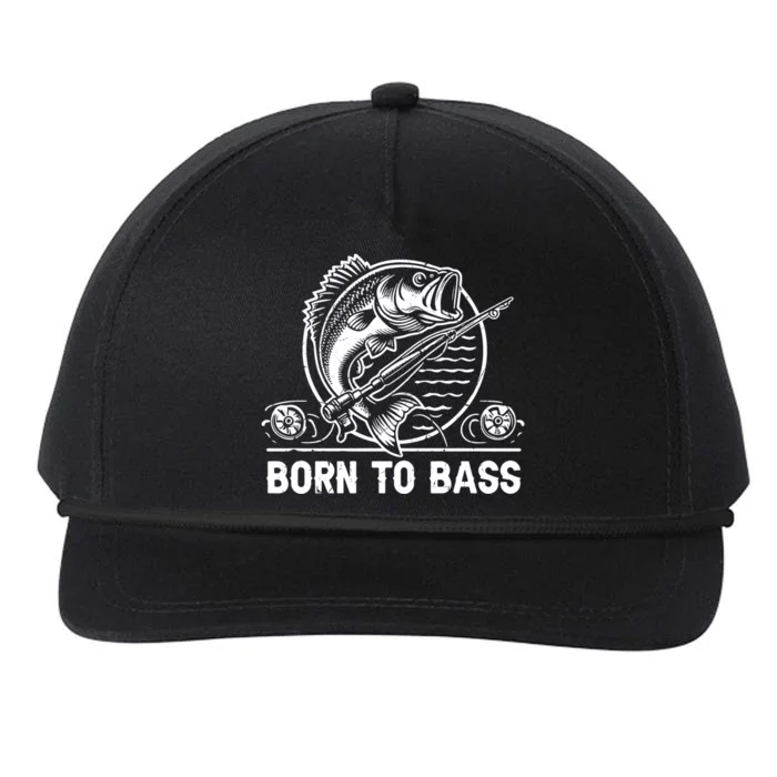 Born To Bass Fishing Meaningful Gift Snapback Five-Panel Rope Hat