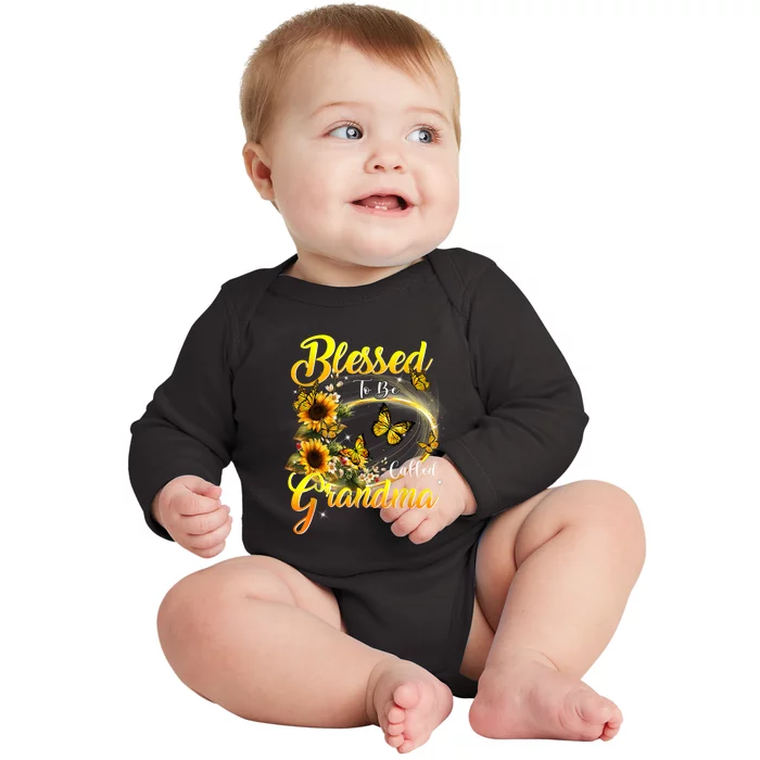 Blessed To Be Called Grandma Tee Sunflower Baby Long Sleeve Bodysuit