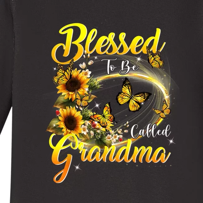 Blessed To Be Called Grandma Tee Sunflower Baby Long Sleeve Bodysuit