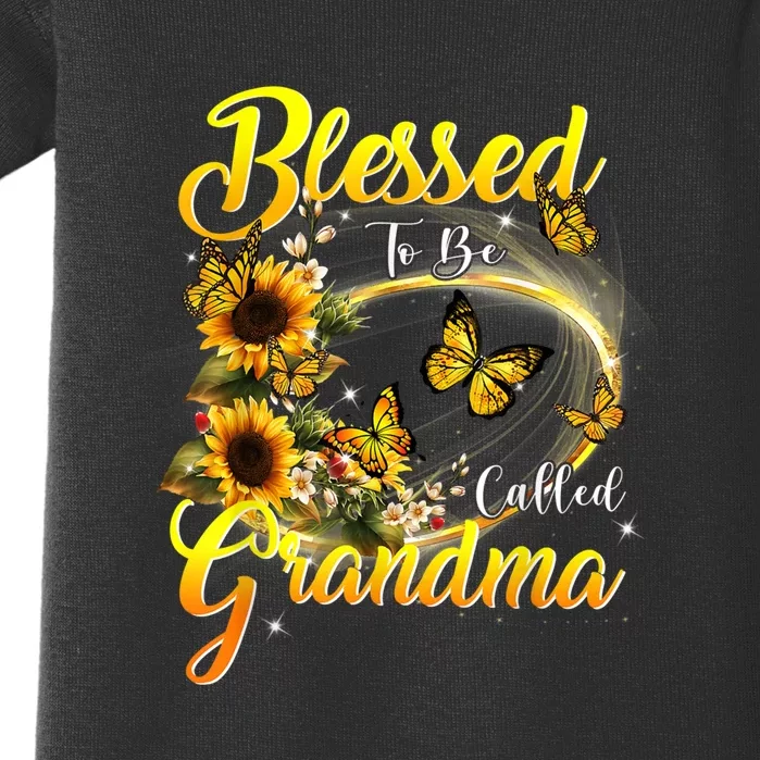 Blessed To Be Called Grandma Tee Sunflower Baby Bodysuit