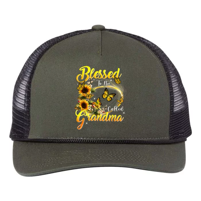 Blessed To Be Called Grandma Tee Sunflower Retro Rope Trucker Hat Cap