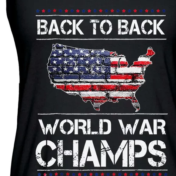 Back To Back Undefeated World War Champs Ladies Essential Flowy Tank