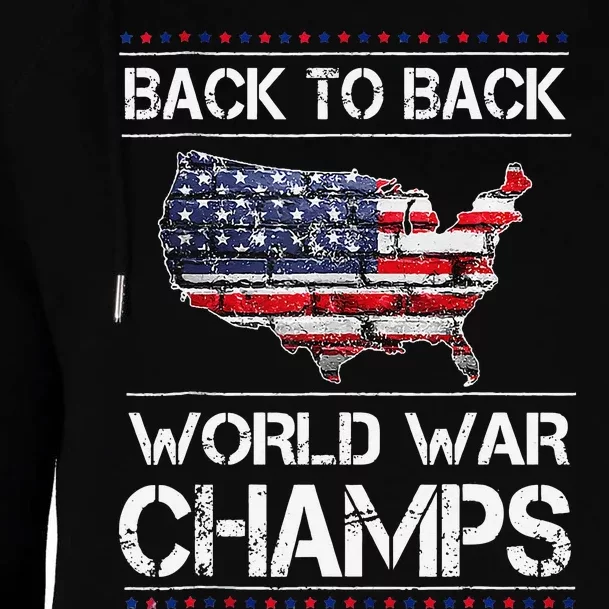 Back To Back Undefeated World War Champs Womens Funnel Neck Pullover Hood