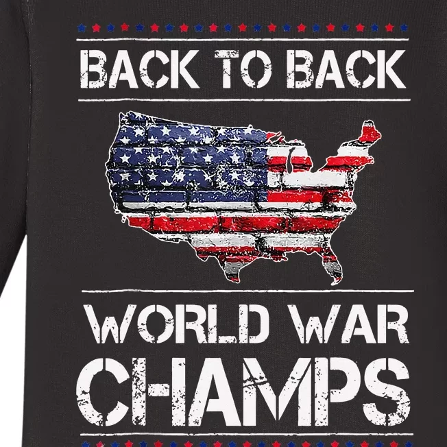 Back To Back Undefeated World War Champs Baby Long Sleeve Bodysuit