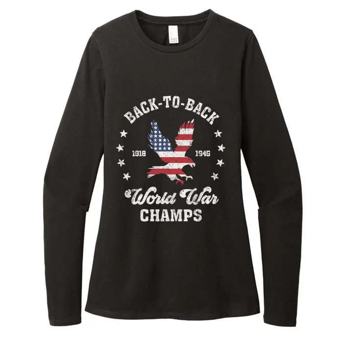 Back To Back World War Champs Funny 4th Of July Design Womens CVC Long Sleeve Shirt