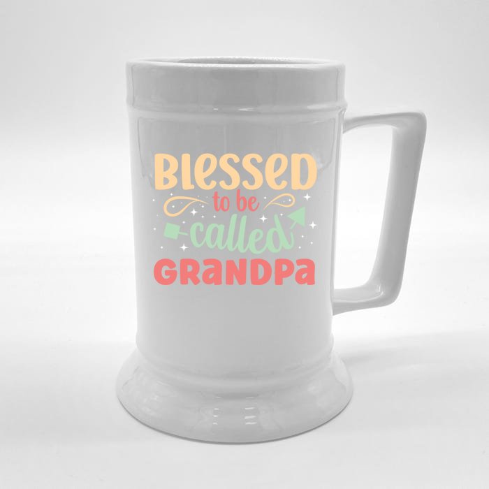 Blessed To Be Called Grandpa Saying Blessing Cute Sweet Gift Front & Back Beer Stein