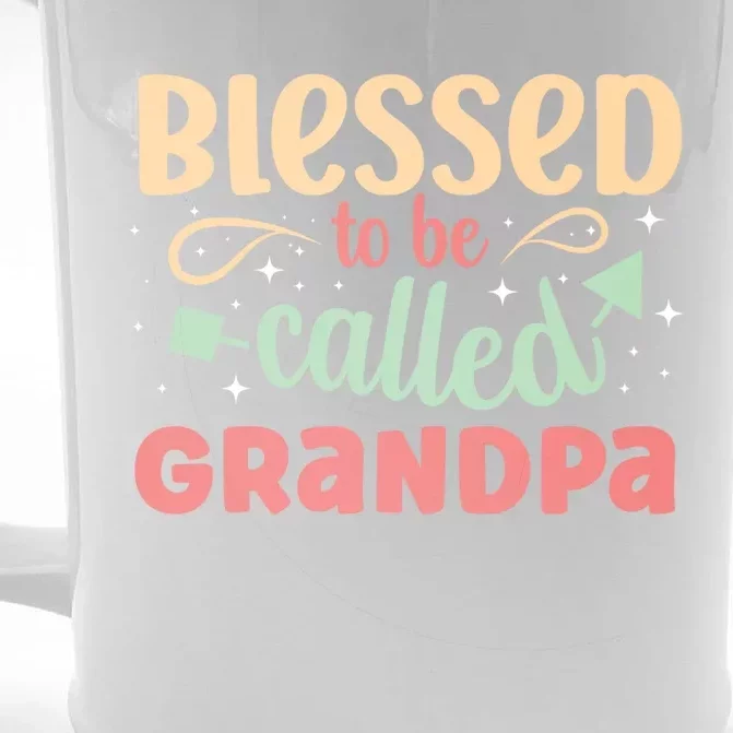 Blessed To Be Called Grandpa Saying Blessing Cute Sweet Gift Front & Back Beer Stein