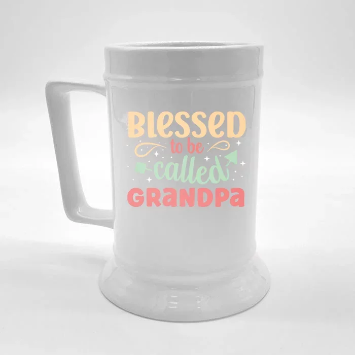 Blessed To Be Called Grandpa Saying Blessing Cute Sweet Gift Front & Back Beer Stein