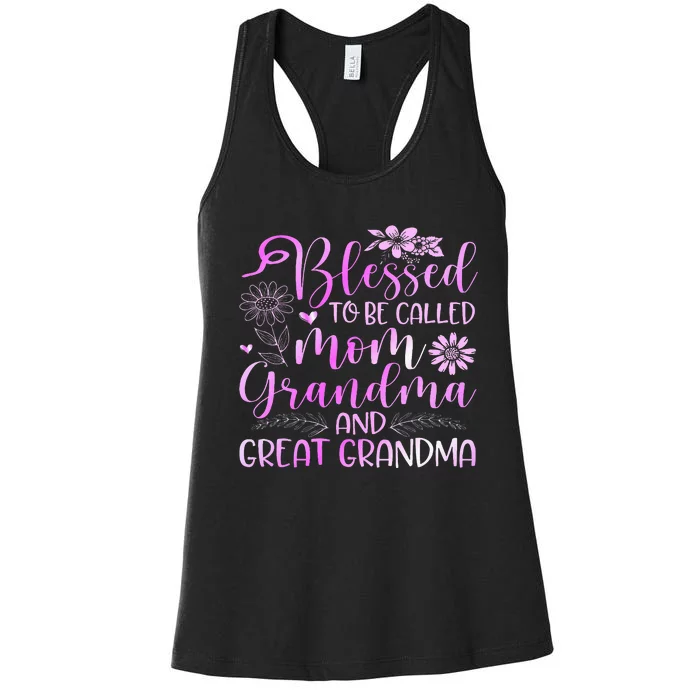 Blessed To Be Called Mom Grandma Women's Racerback Tank