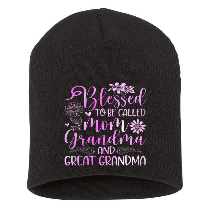 Blessed To Be Called Mom Grandma Short Acrylic Beanie