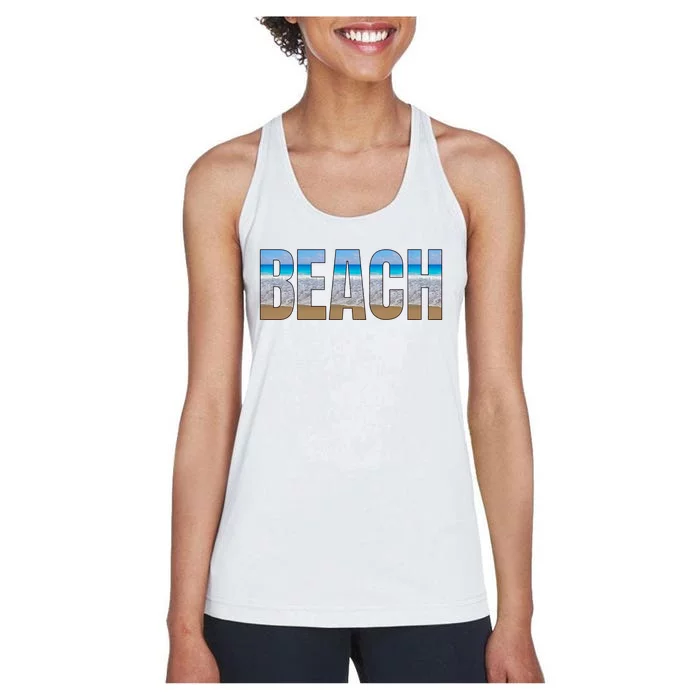 Beach The Beach Is My Happy Place Life Is Better Women's Racerback Tank