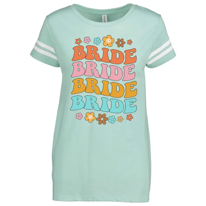 Bride To Be Bridal Shower Groovy Bachelorette Party Matching Enza Ladies Jersey Football T-Shirt