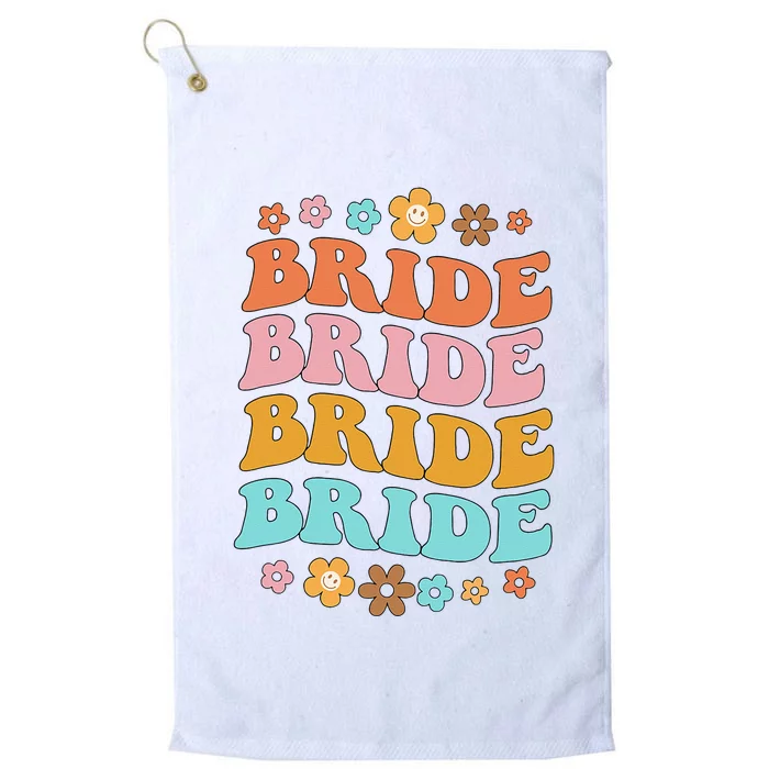 Bride To Be Bridal Shower Groovy Bachelorette Party Matching Platinum Collection Golf Towel