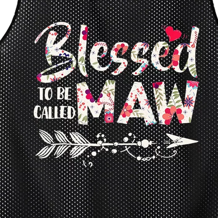 Blessed To Be Called Maw Gift Floral Maw Mesh Reversible Basketball Jersey Tank