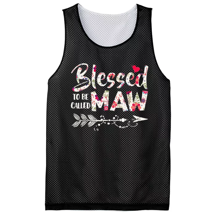 Blessed To Be Called Maw Gift Floral Maw Mesh Reversible Basketball Jersey Tank