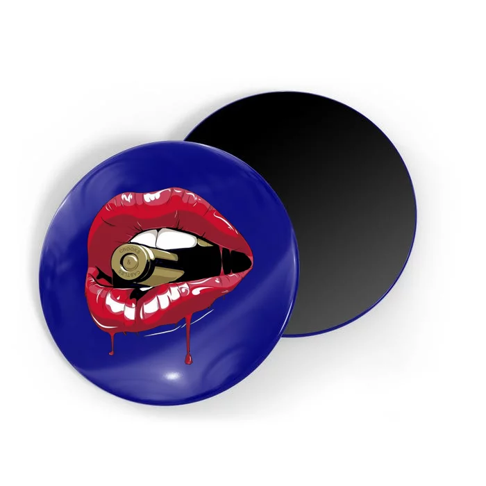 Biting The Bullet Red Lipstick Lips Gift Magnet