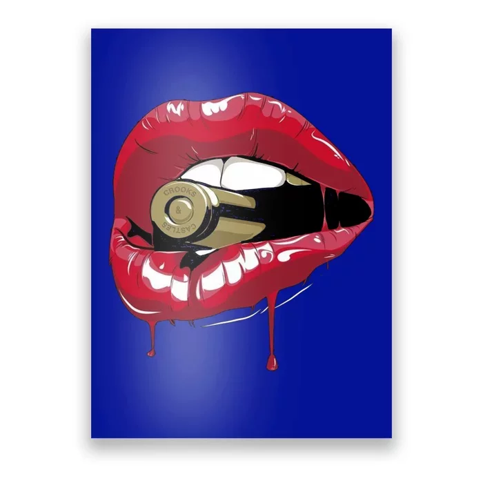 Biting The Bullet Red Lipstick Lips Gift Poster