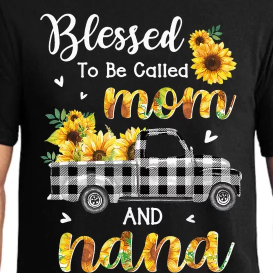 Blessed To Be Called Mom Nana Sunflower Truck Mother's Day Pajama Set