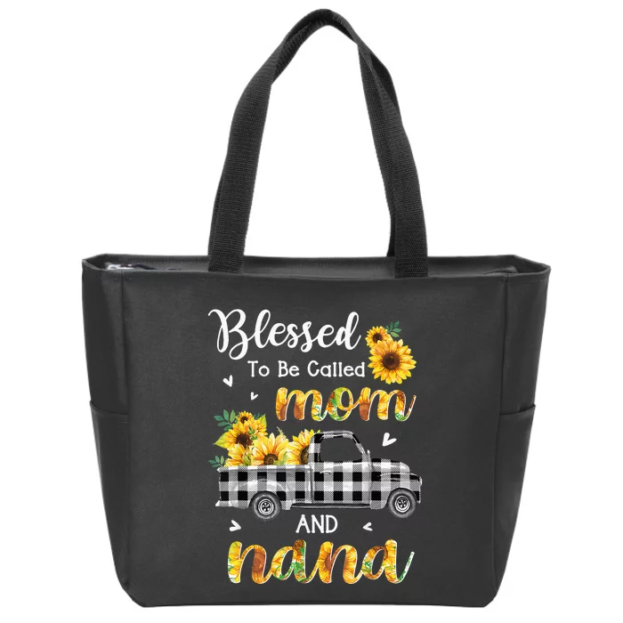 Blessed To Be Called Mom Nana Sunflower Truck Mother's Day Zip Tote Bag