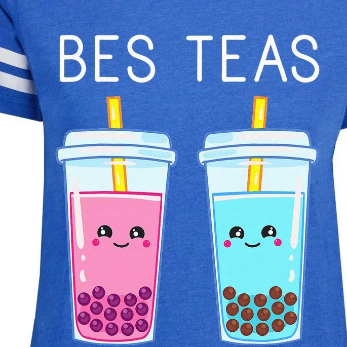 Bubble Tea Boba Tapioca Pearls Milk Drink Kawaii Friend Enza Ladies Jersey Football T-Shirt