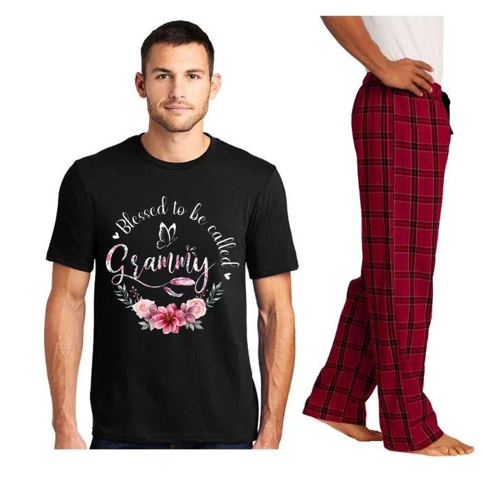 Blessed To Be Called Grammy Floral Decor Grandma Pajama Set